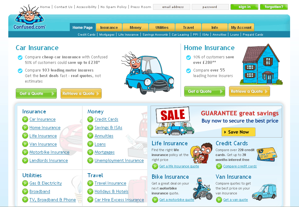 Confused.com homepage redesign by Interaction Designer Martin Gray